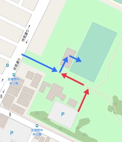 武蔵野中央公園テニスコートマップ