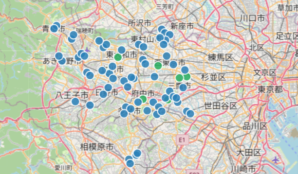 多摩地区テニスコート
